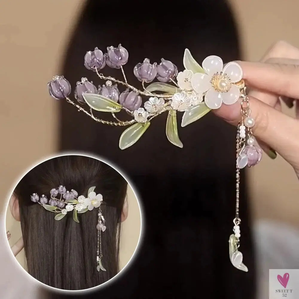 Chinese Hair Clips For Women  & Girls. Vintage Hanfu Barrettes, Retro Wedding Headpiece, Hair Jewelry Headdress Sweet T 52