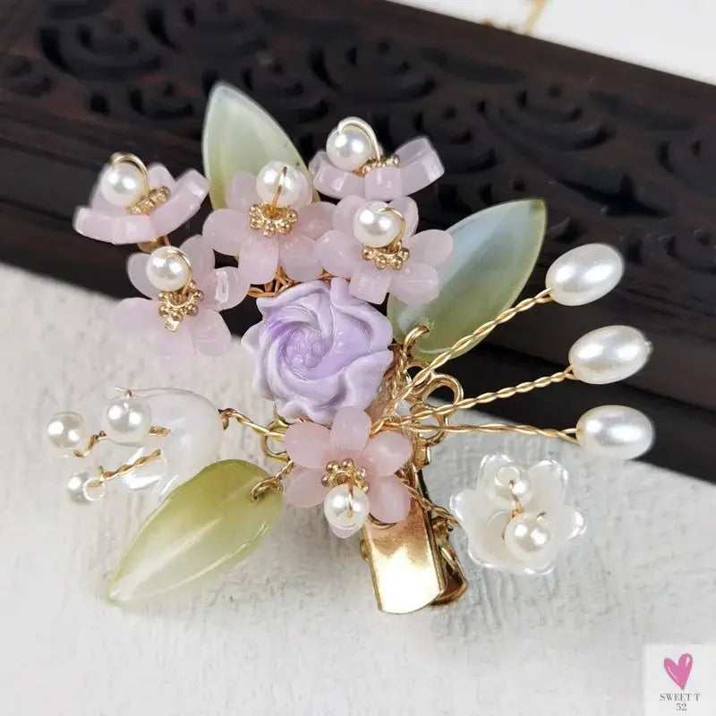 Chinese Hair Clips For Women  & Girls. Vintage Hanfu Barrettes, Retro Wedding Headpiece, Hair Jewelry Headdress Sweet T 52