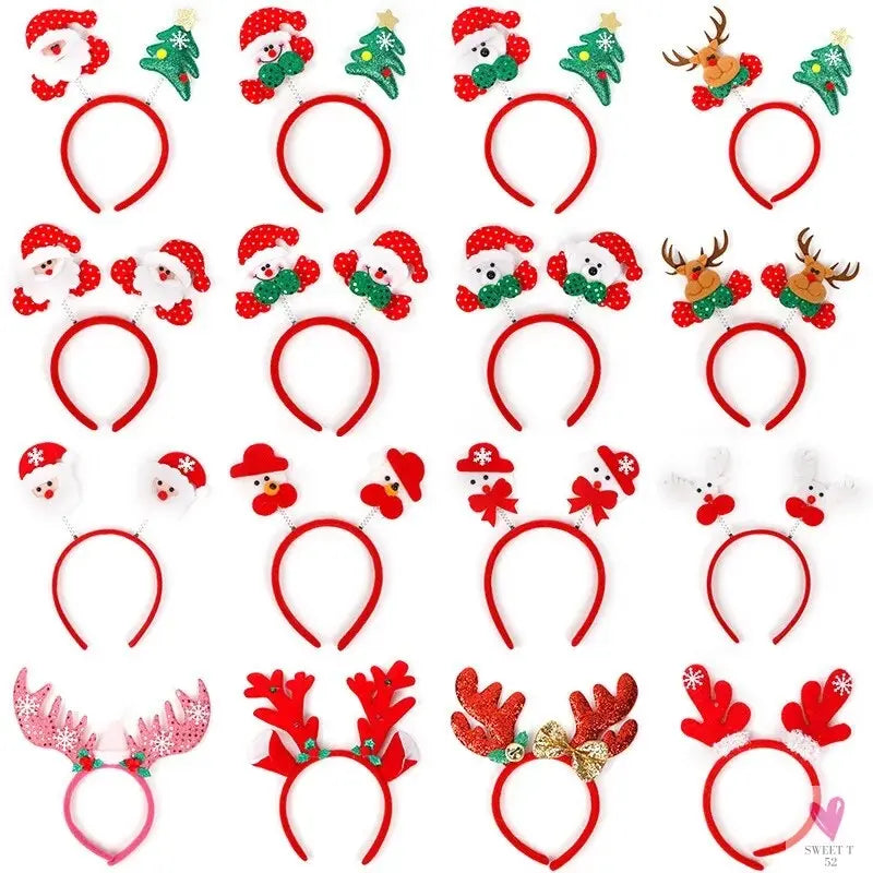 Christmas Headbands - Xmas Hat, Santa Claus Legs, Antlers, Candy Cane, Snow Flake Hairband. Xmas Gift Headband, Feliz Navidad 2023-hair accessories-SWEET T 52