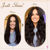 Clip-in Hair Extensions - Human Hair Clips Balayage (highlights) 7pcs, 120g, Double Weft Human Hair Extensions for Women and Girls, 18 Inches