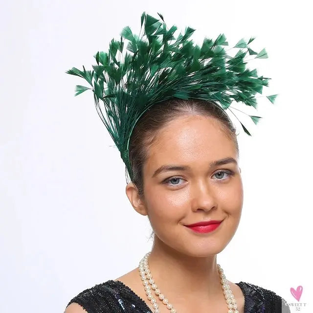 Colorful Feather Hair Hoop, Masquerade Vintage Headband, Party Dancing Photograph Hair Accessories Sweet T 52