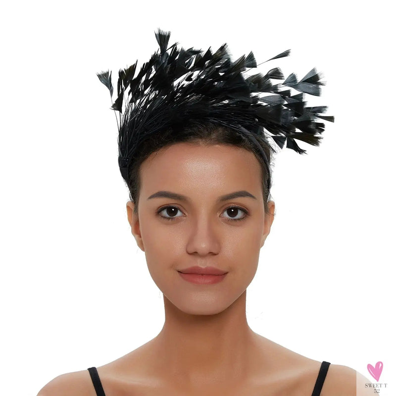 Colorful Feather Hair Hoop, Masquerade Vintage Headband, Party Dancing Photograph Hair Accessories Sweet T 52