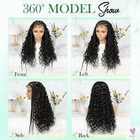 Cornrow Synthetic Braided Wig - 13*6 Lace Front Wig, Knotless Box Braided Wig, Partition Design with Curly Hair for Women Sweet T 52