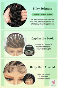 Cornrow Synthetic Braided Wig - 13*6 Lace Front Wig, Knotless Box Braided Wig, Partition Design with Curly Hair for Women Sweet T 52