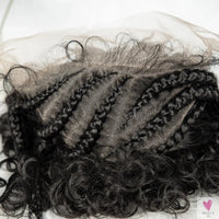 Cornrow Synthetic Braided Wig - 13*6 Lace Front Wig, Knotless Box Braided Wig, Partition Design with Curly Hair for Women Sweet T 52