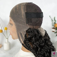 Cornrow Synthetic Braided Wig - 13*6 Lace Front Wig, Knotless Box Braided Wig, Partition Design with Curly Hair for Women Sweet T 52