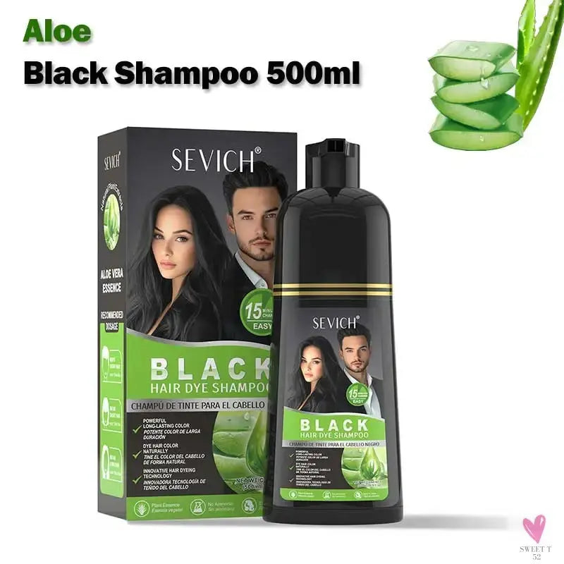Cover Your Gray - Black Hair Dye/Shampoo, 500 ml Herbal Hair Color, Instant Gray To Black Shampoo For Women & Men SWEET T 52