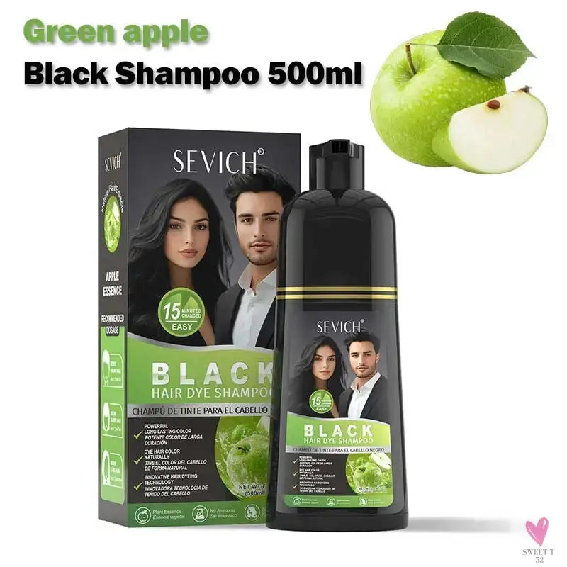 Cover Your Gray - Black Hair Dye/Shampoo, 500 ml Herbal Hair Color, Instant Gray To Black Shampoo For Women & Men SWEET T 52