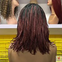 Crochet Braided Hair - Synthetic Short Bob Wig, Pre-Plucked Kinky Curly, Mini-Braided Wig for Women Sweet T 52