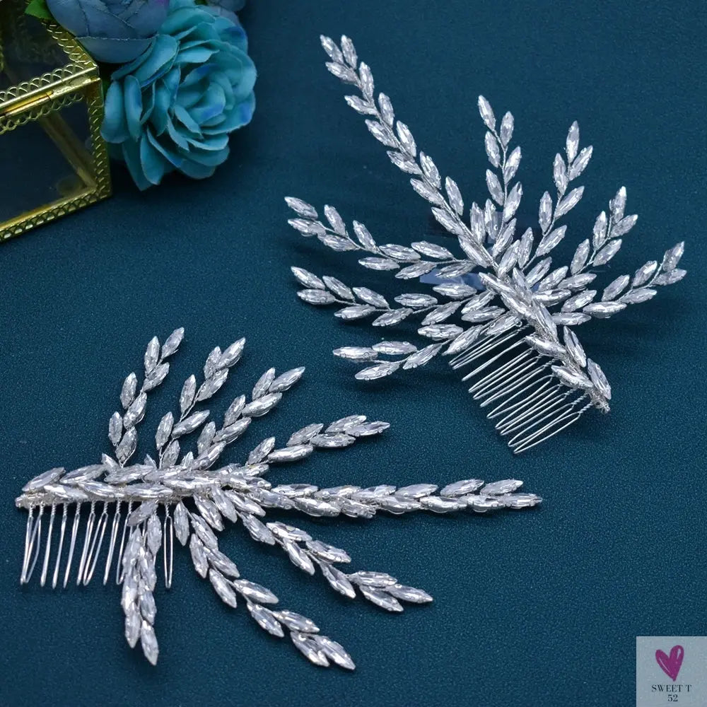 DZ061 Fashion Bride Headpiece Zircon Wedding Comb With Cubic Luxury Barrettes Hairband Wedding Hair Accessories Bridal Crowns SWEET T 52