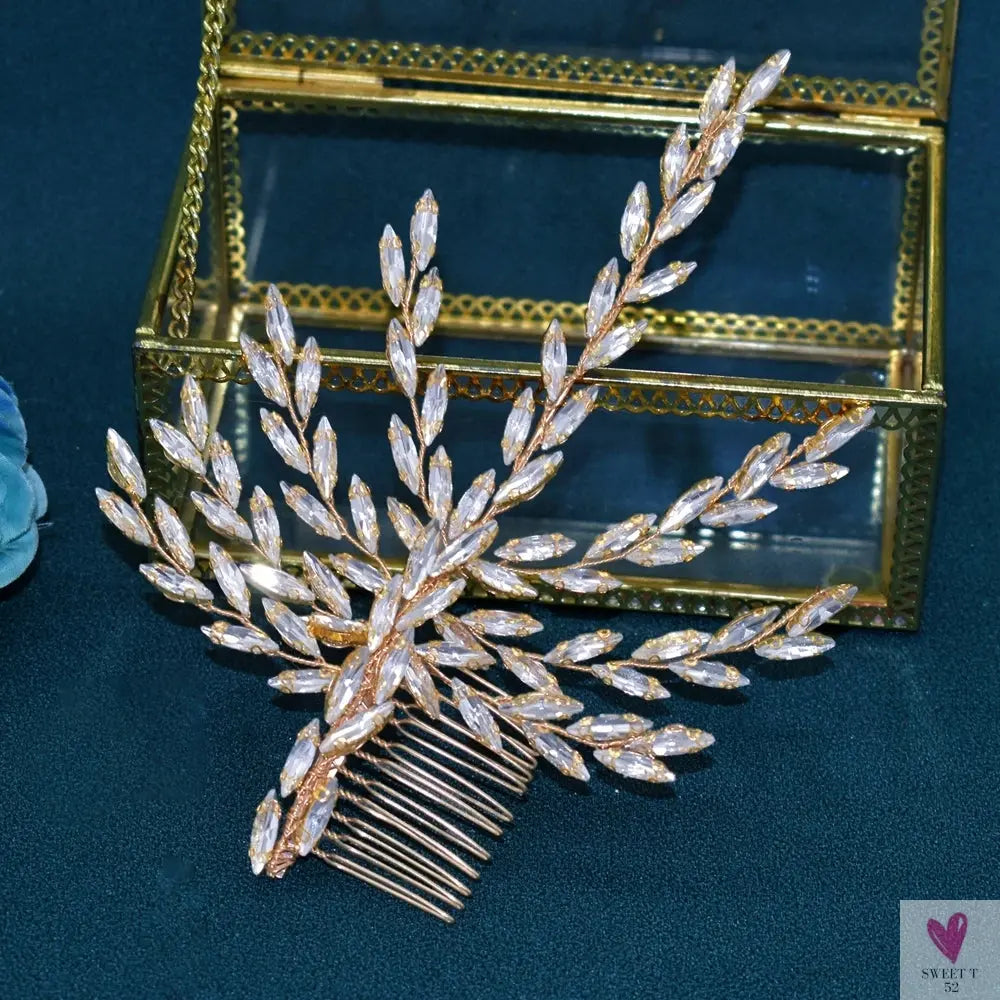 DZ061 Fashion Bride Headpiece Zircon Wedding Comb With Cubic Luxury Barrettes Hairband Wedding Hair Accessories Bridal Crowns SWEET T 52