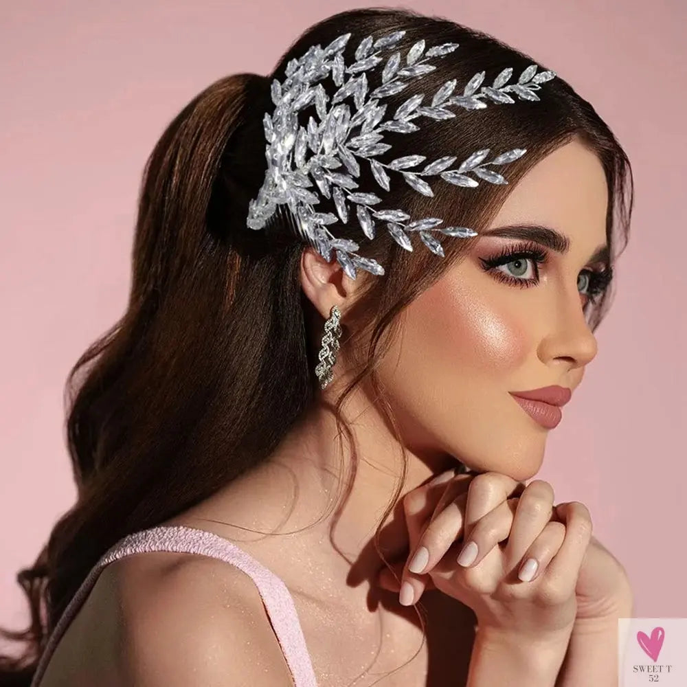 DZ061 Fashion Bride Headpiece Zircon Wedding Comb With Cubic Luxury Barrettes Hairband Wedding Hair Accessories Bridal Crowns SWEET T 52