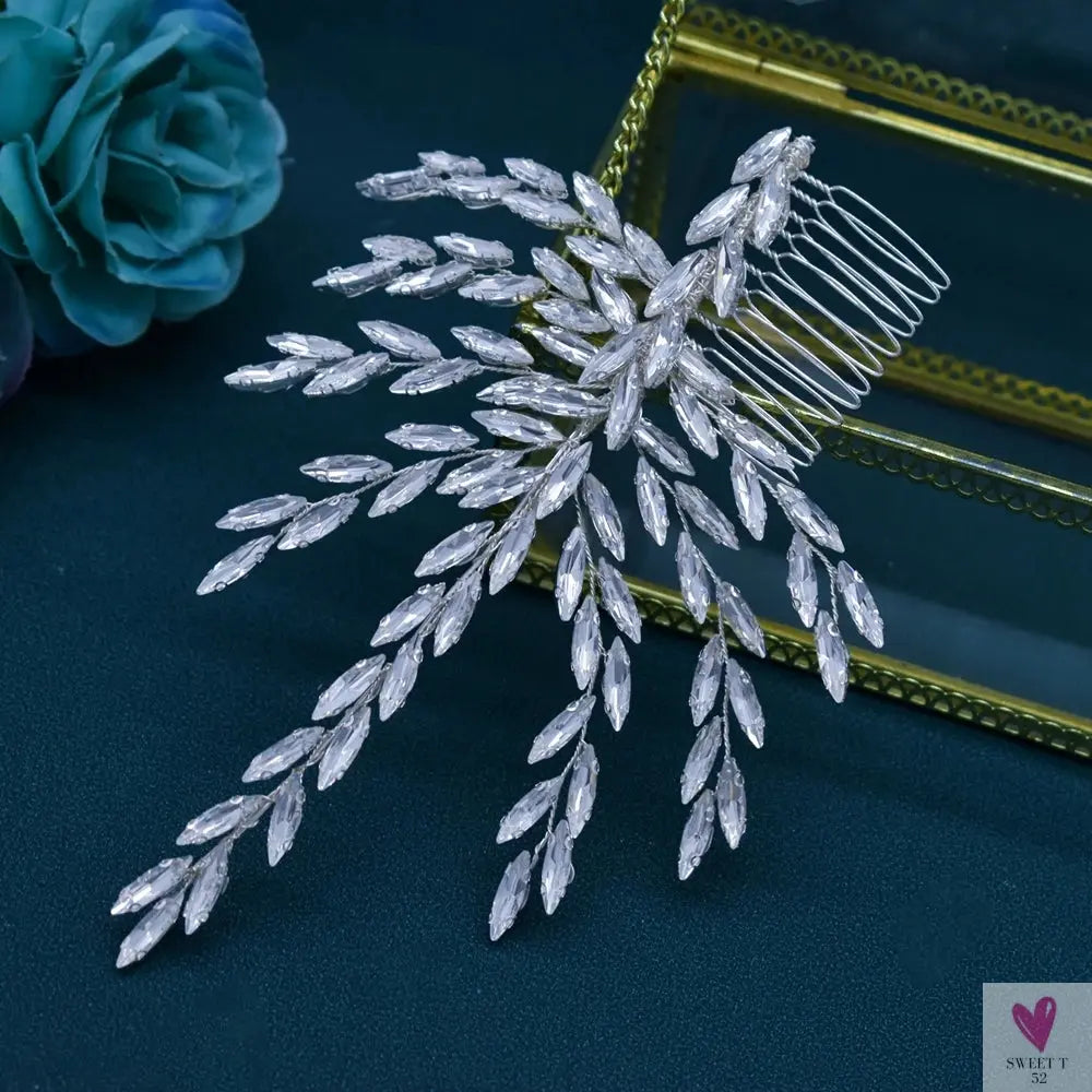 DZ061 Fashion Bride Headpiece Zircon Wedding Comb With Cubic Luxury Barrettes Hairband Wedding Hair Accessories Bridal Crowns SWEET T 52