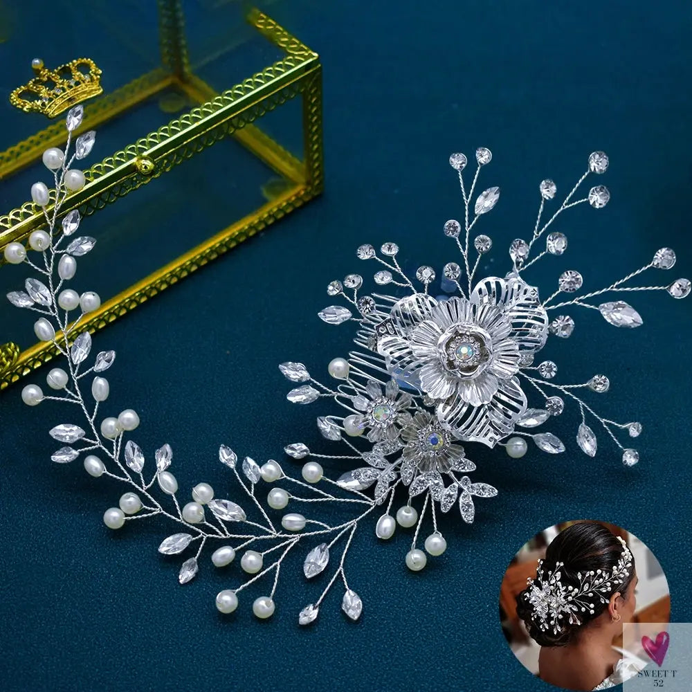 DZ061 Fashion Bride Headpiece Zircon Wedding Comb With Cubic Luxury Barrettes Hairband Wedding Hair Accessories Bridal Crowns SWEET T 52