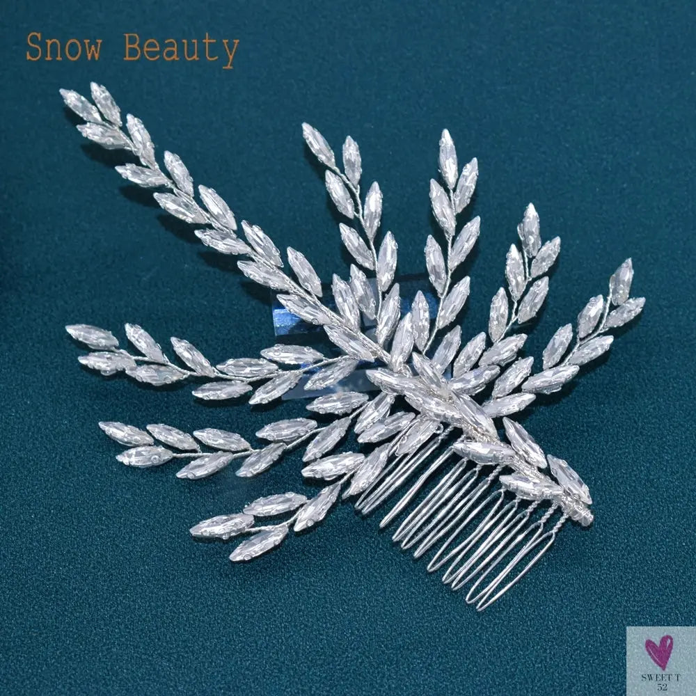 DZ061 Fashion Bride Headpiece Zircon Wedding Comb With Cubic Luxury Barrettes Hairband Wedding Hair Accessories Bridal Crowns SWEET T 52