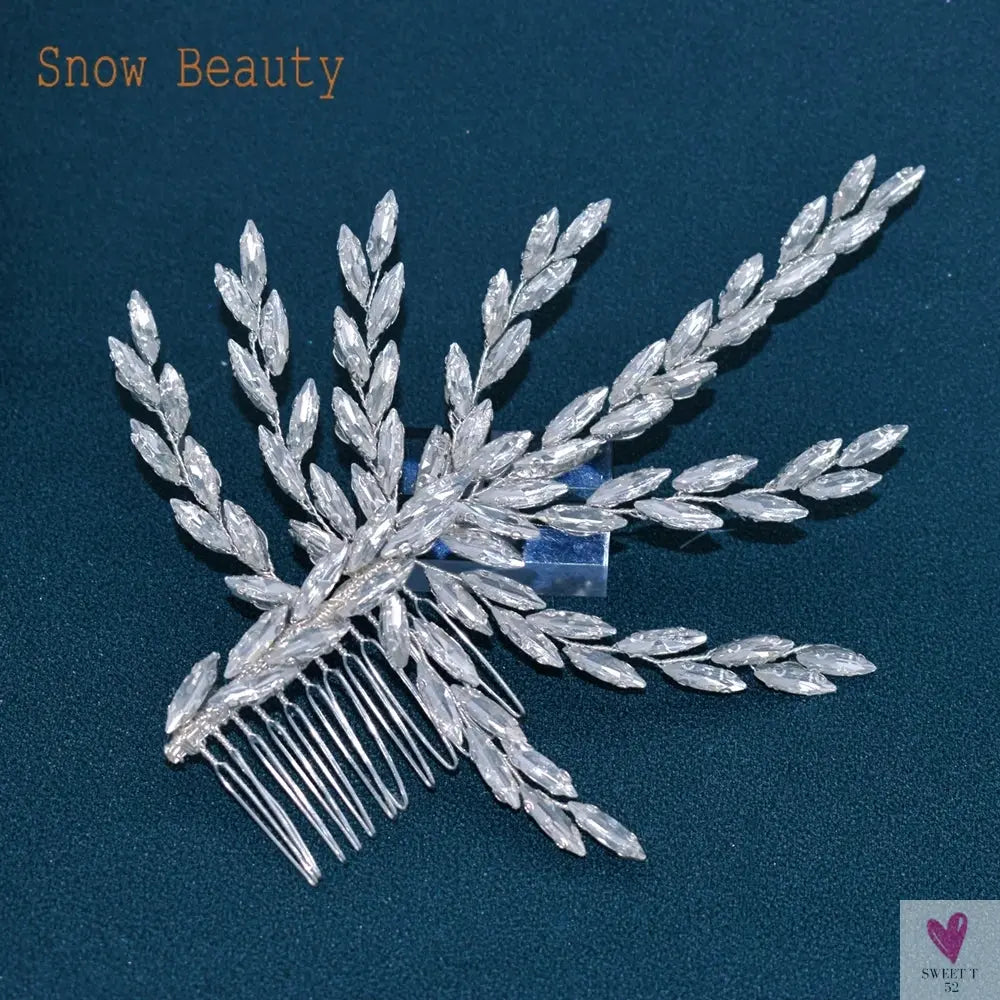 DZ061 Fashion Bride Headpiece Zircon Wedding Comb With Cubic Luxury Barrettes Hairband Wedding Hair Accessories Bridal Crowns SWEET T 52