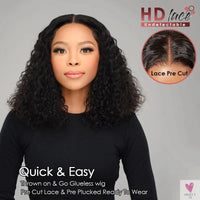 Deep Wave Glueless Wigs Human Hair Ready to Wear Curly Wigs Lace Front Wigs Wear And Go Pre Plucked Pre Cut Lace Closure Wigs Sweet T 52