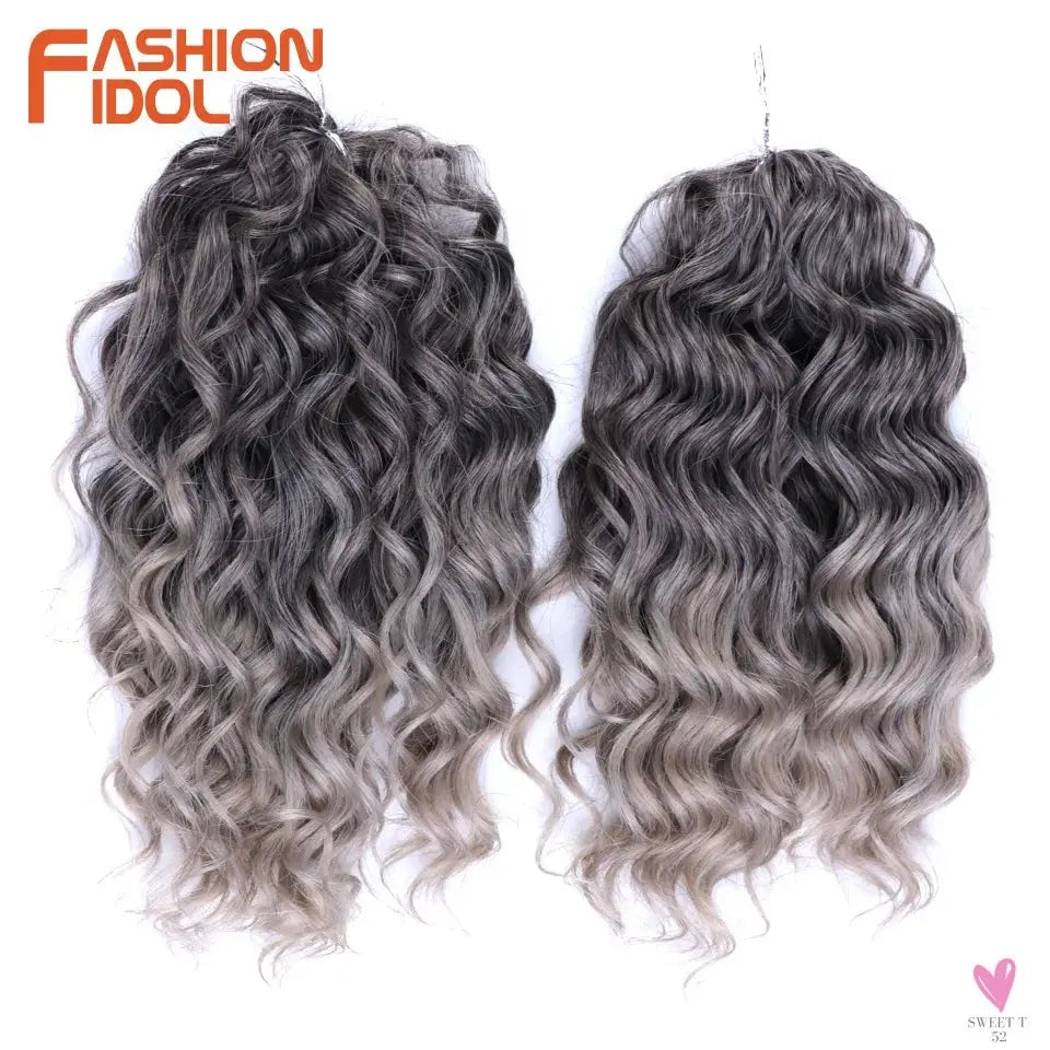 Deep Wavy Twist Crochet Hair - Synthetic Curly Hair Crochet Braids, Ombre Brown, 10 Inch Braiding Hair Extensions Sweet T 52