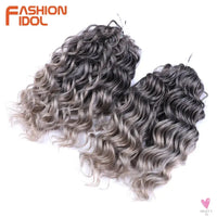 Deep Wavy Twist Crochet Hair - Synthetic Curly Hair Crochet Braids, Ombre Brown, 10 Inch Braiding Hair Extensions Sweet T 52