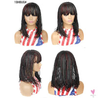 Dreadlocks Box Braided Bob Wigs, Synthetic Short Braided Wigs for Women, Blunt Bangs, 3X Twist Braided Wigs Sweet T 52