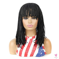 Dreadlocks Box Braided Bob Wigs, Synthetic Short Braided Wigs for Women, Blunt Bangs, 3X Twist Braided Wigs Sweet T 52