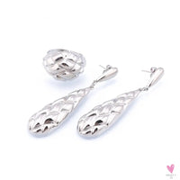 Dubai Women's Jewelry Sets, Silver Plated Necklace, Bracelet, Earrings and Ring Set. African Bridal Wedding, Gifts