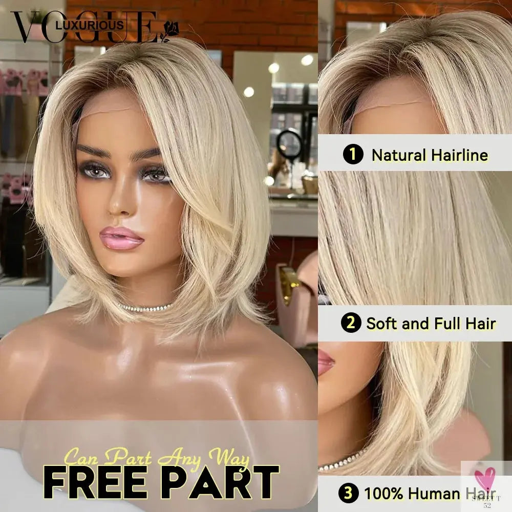 Dusky Sand Gold Balayage Color 100% Human Hair Wigs, 260% Density, Salon Quality, 13x6 Upgrade Nude Color Lace Wigs Sweet T 52