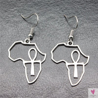 Egyptian Life Key Ankh/Cross Drop Earrings for Women and Girls in Silver and Gold-Earrings-SWEET T 52