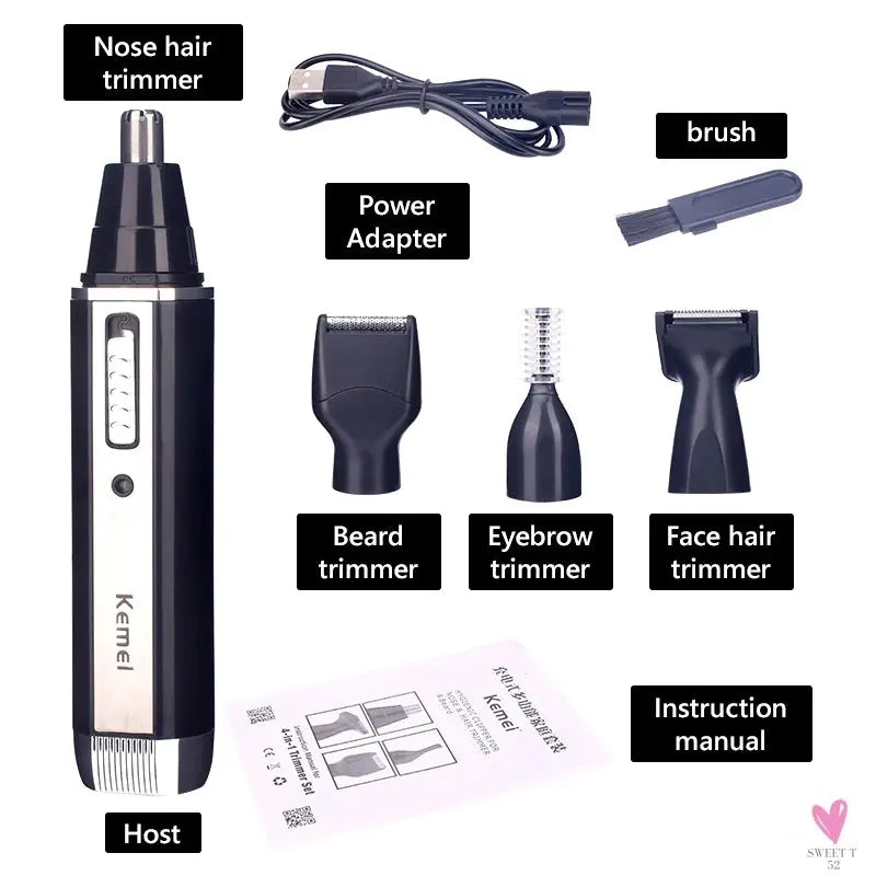Electric Nose Hair Trimmer - Multifunctional Hair Remover. Ear/Eyebrow/Beard Shaver Razor, Unisex-hair accessories-SWEET T 52