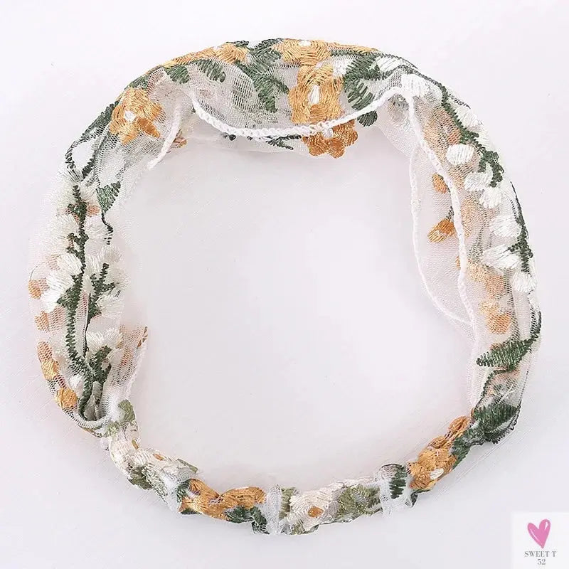 Elegant Lace Headbands for Women & Girls, Fashion Embroidery, Elastic Ribbon Hair Hoops, Non-slip Hair Bands-Headbands-SWEET T 52