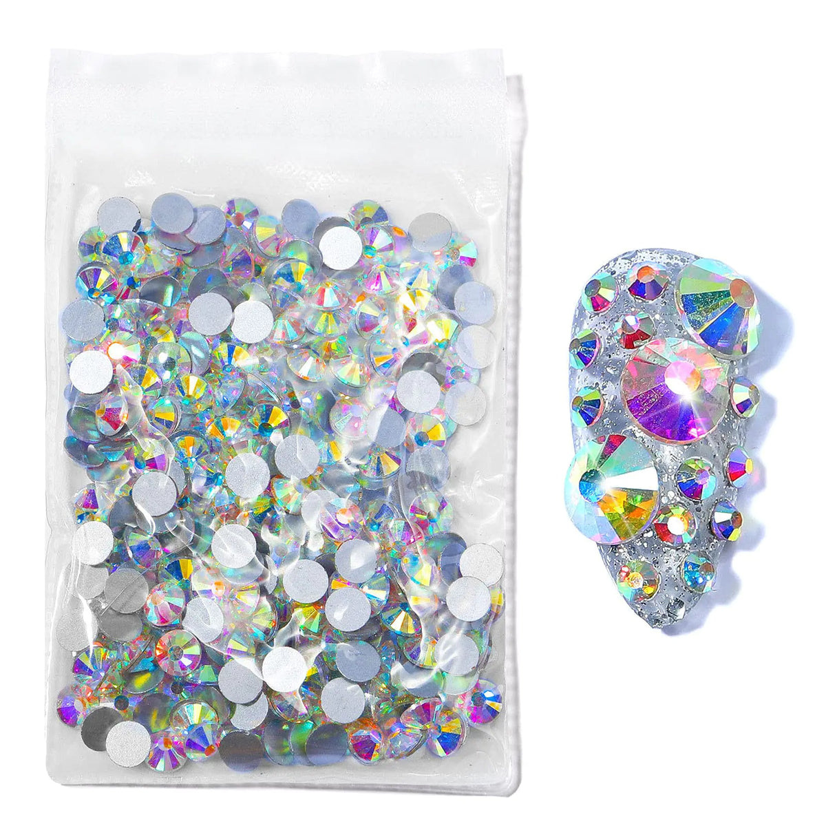 288Pcs SS34 7.2mm Crystals - AB Nail Rhinestones, Round, Flatback Nail Art Glass, Gems, Beads, Stones for Nails/Decorations