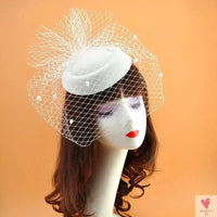 Fascinator Hat - Black Veil Small Hat/Hair Accessory, Retro, Woolen Material for Women. Dinner Party Headwear Sweet T 52