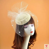 Fascinator Hat - Black Veil Small Hat/Hair Accessory, Retro, Woolen Material for Women. Dinner Party Headwear Sweet T 52