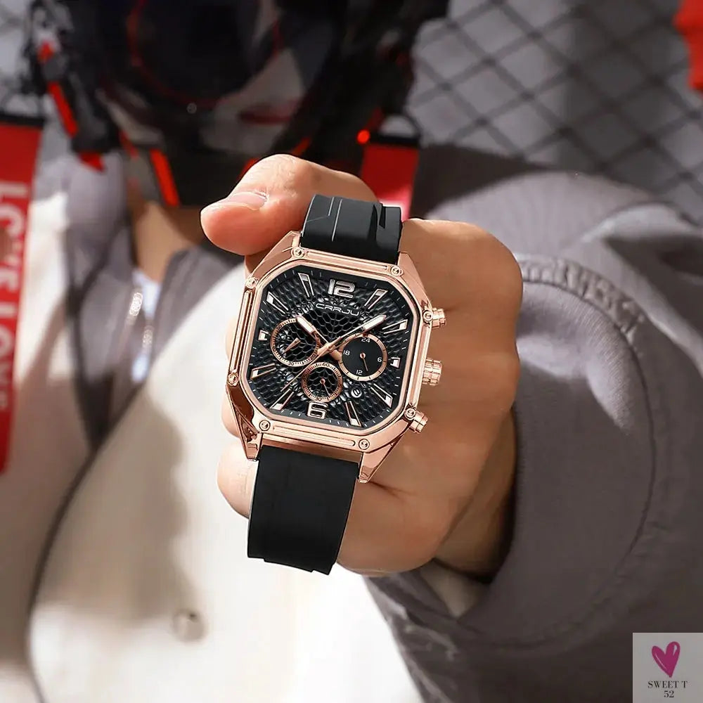 Fashion Sports Watches with Large Dials, Unique Quartz Wristwatches with Chronograph, Auto Date-Smart watch-SWEET T 52