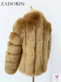 Faux Fur Winter Jackets for Women & Girls - Luxury Thick, Warm, Stand-Up Collar Fur Jackets-Coats & Jackets-SWEET T 52