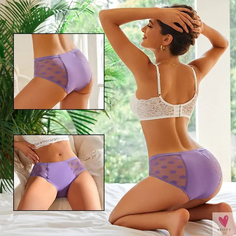 Female Physiological Pants Leak Proof Briefs Wave Point Women Underwear Health Seamless Briefs Period Menstrual Sweet T 52