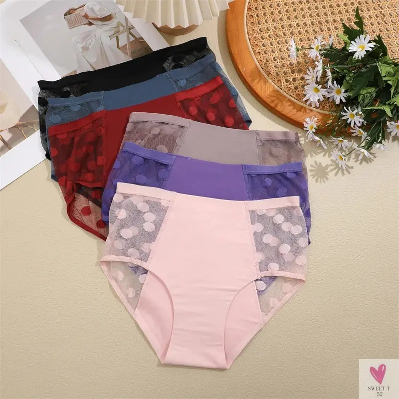 Female Physiological Pants Leak Proof Briefs Wave Point Women Underwear Health Seamless Briefs Period Menstrual Sweet T 52