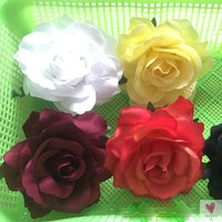 Flamenco Flowers For Hair DIY Headdress For Bridal Flocking Cloth Red Rose Flower Hairpin Hair Clip Party Hair Accessories SWEET T 52