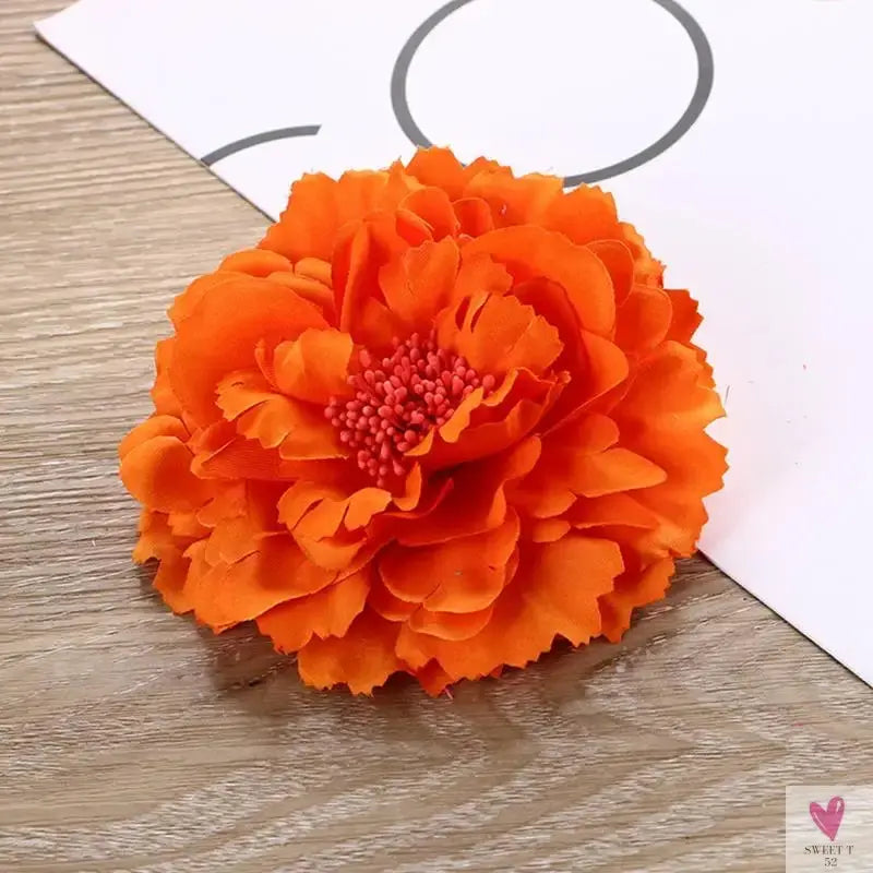 Flamenco Flowers For Hair DIY Headdress For Bridal Flocking Cloth Red Rose Flower Hairpin Hair Clip Party Hair Accessories SWEET T 52