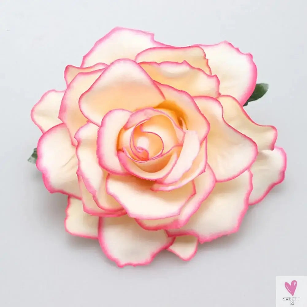 Flamenco Flowers For Hair DIY Headdress For Bridal Flocking Cloth Red Rose Flower Hairpin Hair Clip Party Hair Accessories SWEET T 52