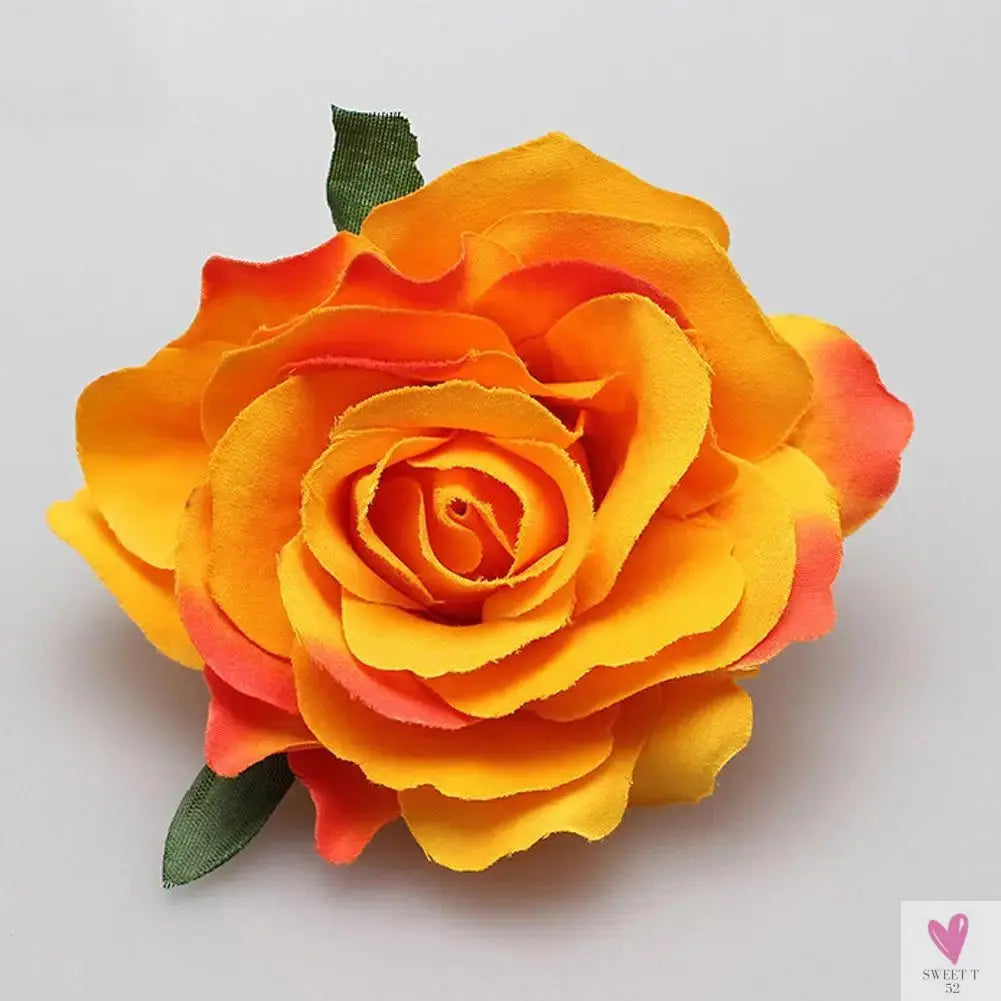 Flamenco Flowers For Hair DIY Headdress For Bridal Flocking Cloth Red Rose Flower Hairpin Hair Clip Party Hair Accessories SWEET T 52