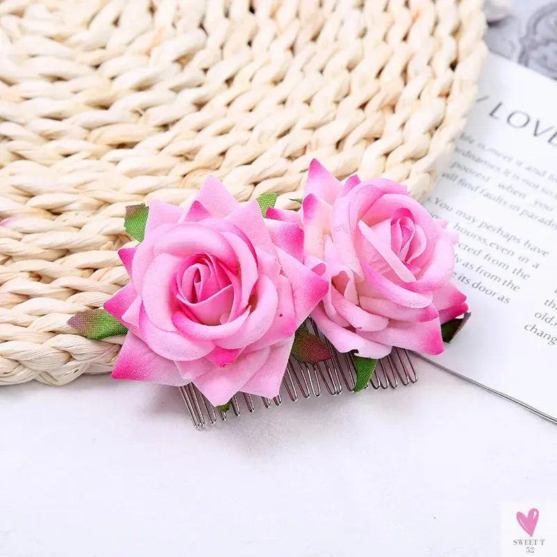 Floral Hair Combs for Summer Weddings, Festivals, Concerts, Holidays - Hair Accessoires for Women & Girlsl-hair accessories-SWEET T 52