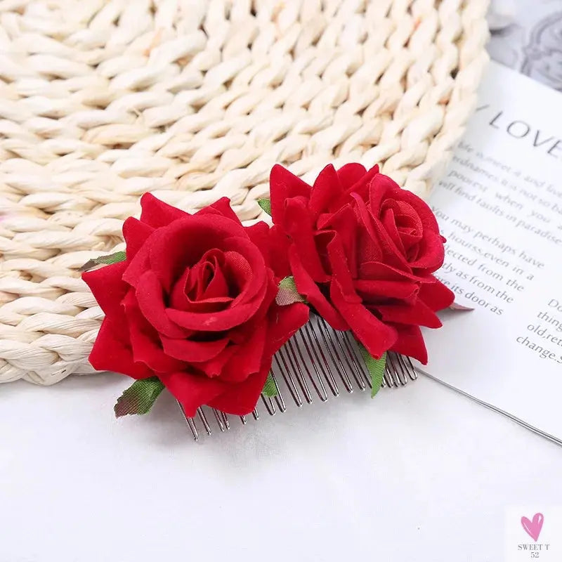 Floral Hair Combs for Summer Weddings, Festivals, Concerts, Holidays - Hair Accessoires for Women & Girlsl-hair accessories-SWEET T 52