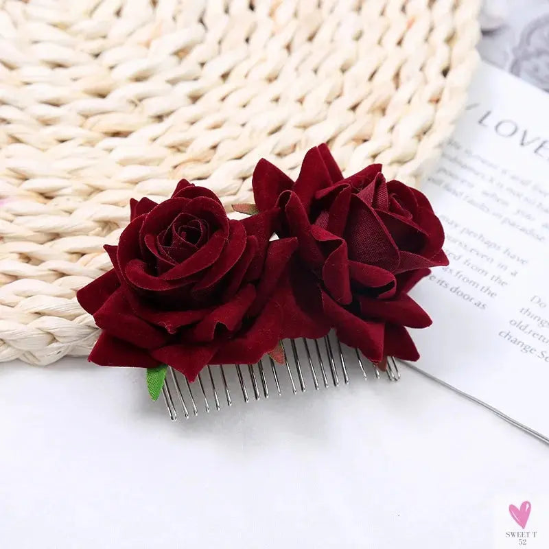 Floral Hair Combs for Summer Weddings, Festivals, Concerts, Holidays - Hair Accessoires for Women & Girlsl-hair accessories-SWEET T 52