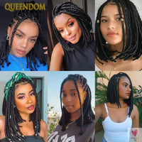 Full Lace Wigs for Women - Short Bob Braided Wigs, Knotless Box Braids, 360 Lace Front Wigs, Cornrow Synthetic Wigs, 12 Inch Sweet T 52