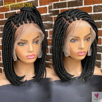 Full Lace Wigs for Women - Short Bob Braided Wigs, Knotless Box Braids, 360 Lace Front Wigs, Cornrow Synthetic Wigs, 12 Inch Sweet T 52