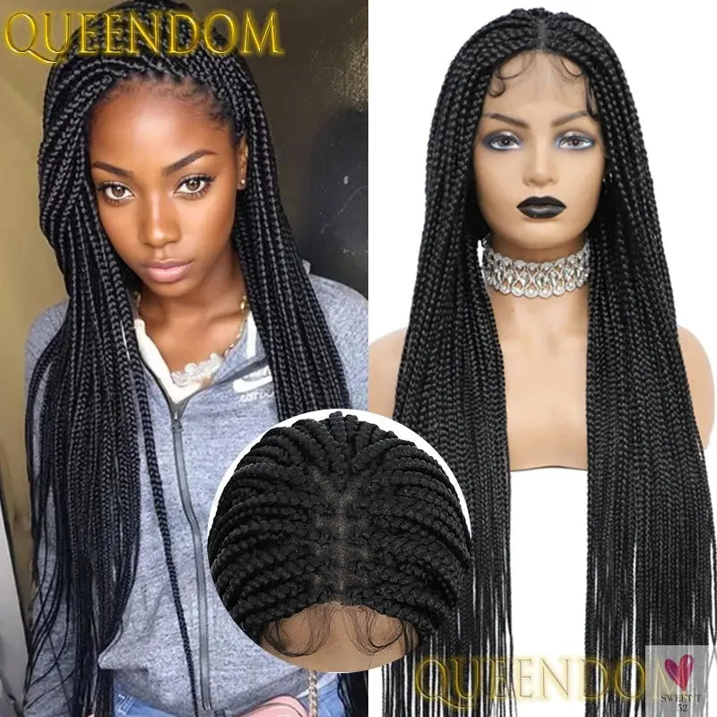 Full Lace Wigs for Women - Short Bob Braided Wigs, Knotless Box Braids, 360 Lace Front Wigs, Cornrow Synthetic Wigs, 12 Inch Sweet T 52