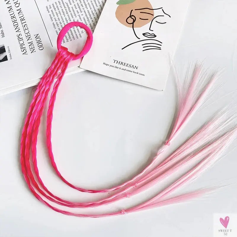 Girl's Colorful Ponytail Wig Headbands - Rubber Bands Headwear - Kids Hair Accessories/Hair Ornament-hair accessories-SWEET T 52