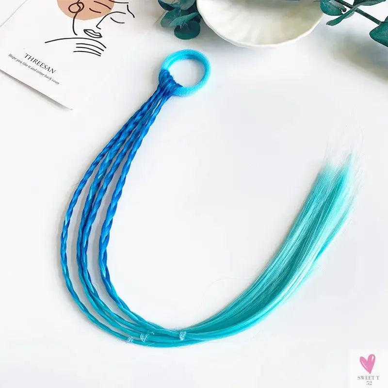Girl's Colorful Ponytail Wig Headbands - Rubber Bands Headwear - Kids Hair Accessories/Hair Ornament-hair accessories-SWEET T 52