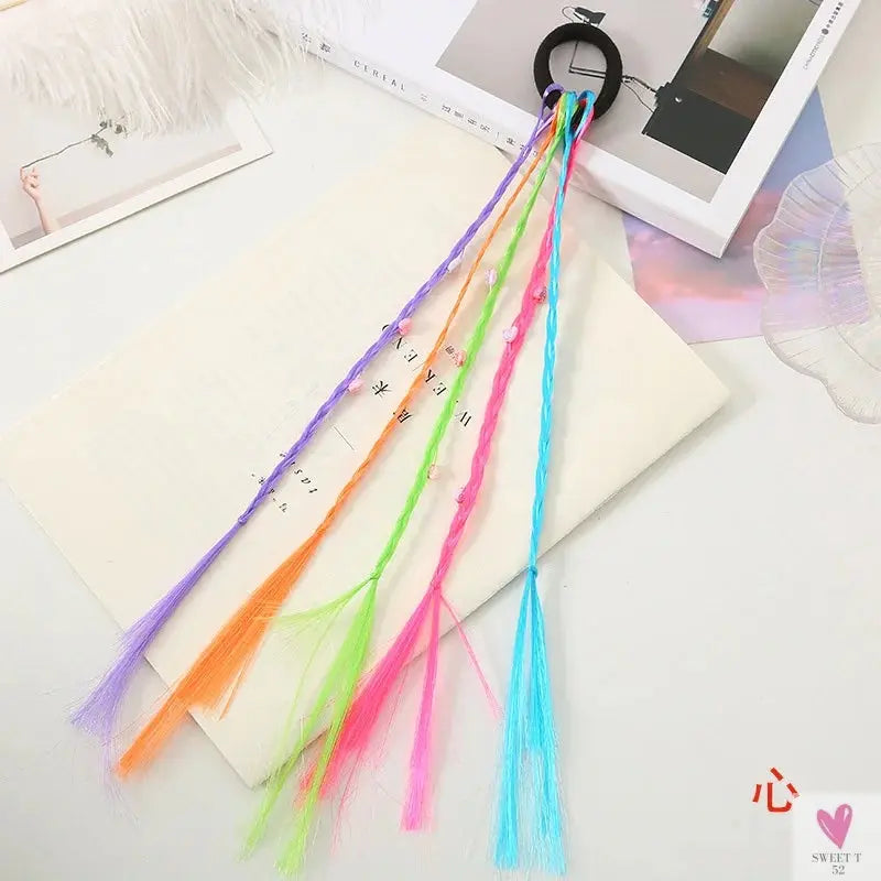 Girl's Colorful Ponytail Wig Headbands - Rubber Bands Headwear - Kids Hair Accessories/Hair Ornament-hair accessories-SWEET T 52